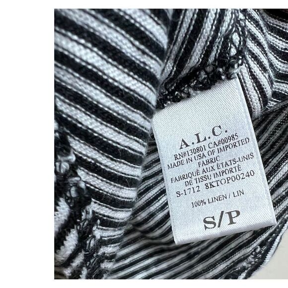 A.L.C. Braxton Black White Striped Sleeveless Top Sz. S - Picture 5 of 5